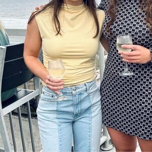 Abercrombie Yellow Mockneck Top